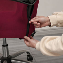 ELEGANTA Executive Office Chair Cover with Armrest Covers - 220 GSM Stretchable & Washable Anti-Slip Chair cover for Big and high backrest office Chair| Wine Color
