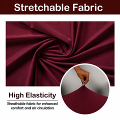 ELEGANTA Executive Office Chair Cover with Armrest Covers - 220 GSM Stretchable & Washable Anti-Slip Chair cover for Big and high backrest office Chair| Wine Color