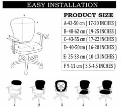 ELEGANTA Stretchable Office Chair Covers with Arm Rest Covers | Removable | Washable | New Multicolor