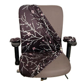 ELEGANTA Stretchable Office Chair Covers with Arm Rest Covers | Removable | Washable | Branch Black
