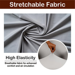 ELEGANTA Stretchable Office Chair Cover Set with Headrest & Armrest Covers | Soft & Washable Office Computer Desk Chair Slipcover | Solid Grey