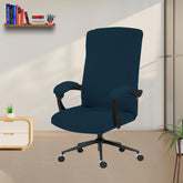 ELEGANTA Executive Office Chair Cover with Armrest Covers - 220 GSM Stretchable & Washable Anti-Slip Chair cover for Big and high backrest office Chair| Air Force Blue