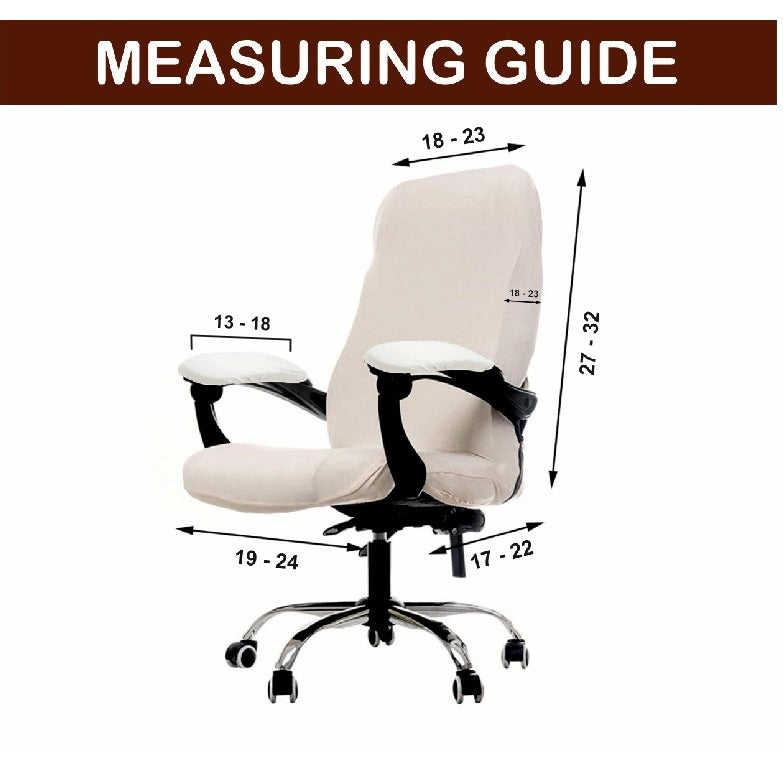ELEGANTA Stretchable Boss Office Chair Covers with Armrest Covers | Solid and Printed Slipcovers | Multi Prism