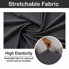 ELEGANTA Executive Office Chair Cover with Armrest Covers - 220 GSM Stretchable & Washable Anti-Slip Chair cover for Big and high backrest office Chair| Dark Grey