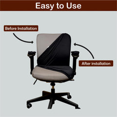 ELEGANTA Stretchable Office Chair Covers with Arm Rest Covers | Removable | Washable | Solid Black