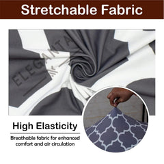 ELEGANTA Stretchable Office Chair Cover Set with Headrest & Armrest Covers | Soft & Washable Office Computer Desk Chair Slipcover | Grey Diamond