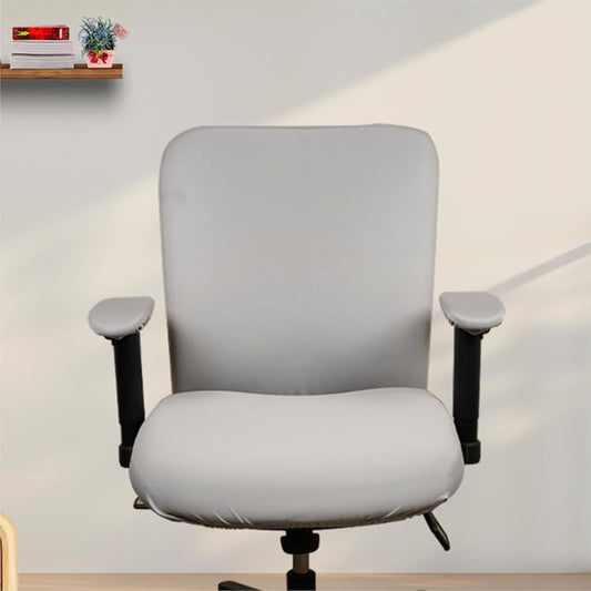 ELEGANTA Stretchable Office Chair Covers with Arm Rest Covers | Removable | Washable | Solid Grey