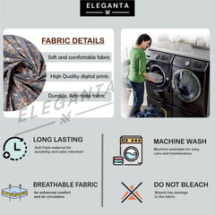 ELEGANTA Stretchable Office Chair Cover Set with Headrest & Armrest Covers | Soft & Washable Office Computer Desk Chair Slipcover | Grey Flower