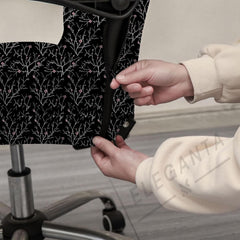 ELEGANTA Executive Office Chair Cover with Armrest Covers - 180 GSM Stretchable & Washable Anti-Slip Chair cover for Big and high backrest office Chair | Branch Black