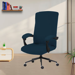ELEGANTA Executive Office Chair Cover with Armrest Covers - 220 GSM Stretchable & Washable Anti-Slip Chair cover for Big and high backrest office Chair| Air Force Blue