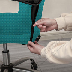 ELEGANTA Executive Office Chair Cover with Armrest Covers - 180 GSM Stretchable & Washable Anti-Slip Chair cover for Big and high backrest office Chair | Green Polka