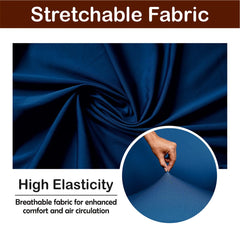 ELEGANTA Executive Office Chair Cover with Armrest Covers - 220 GSM Stretchable & Washable Anti-Slip Chair cover for Big and high backrest office Chair| Air Force Blue