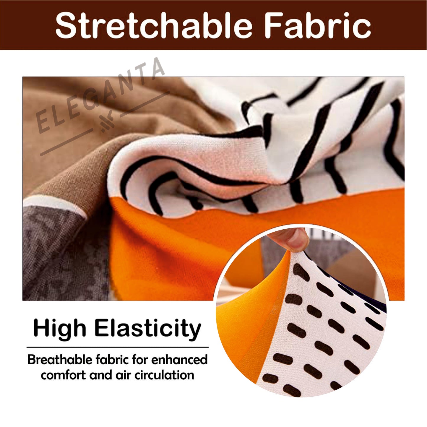 ELEGANTA Stretchable Boss Office Chair Covers with Armrest Covers | Solid and Printed Slipcovers |  New Multicolour